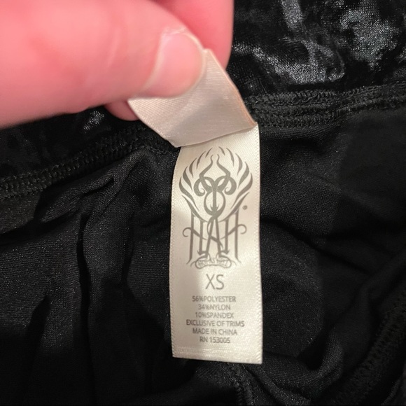 Black Crushed Velvet Hip Stirrup Pant - Picture 5 of 5